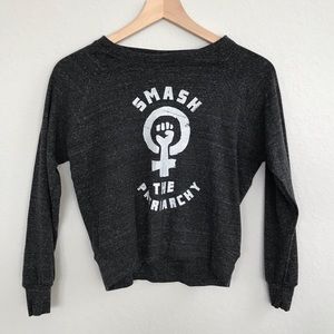 Smash the Patriarchy feminist cropped sweatshirt
